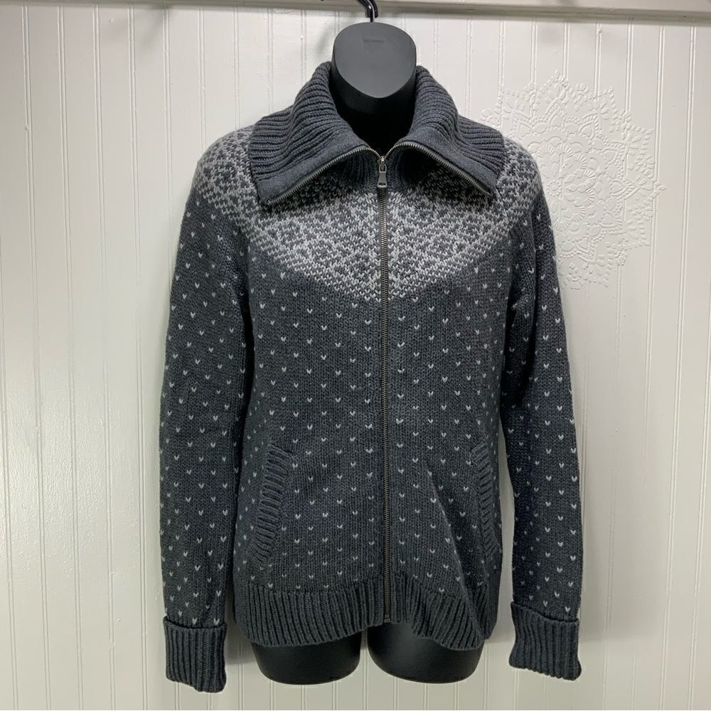 TALBOTS Fair Isle full zip cardigan sweater